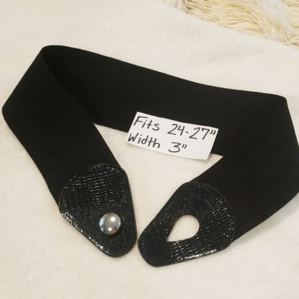 ππ
80s 90s Black Leather Retro Punk Goth Grunge Cinch Elastic Belt 24-27"ππ
- Picture 13 of 13
